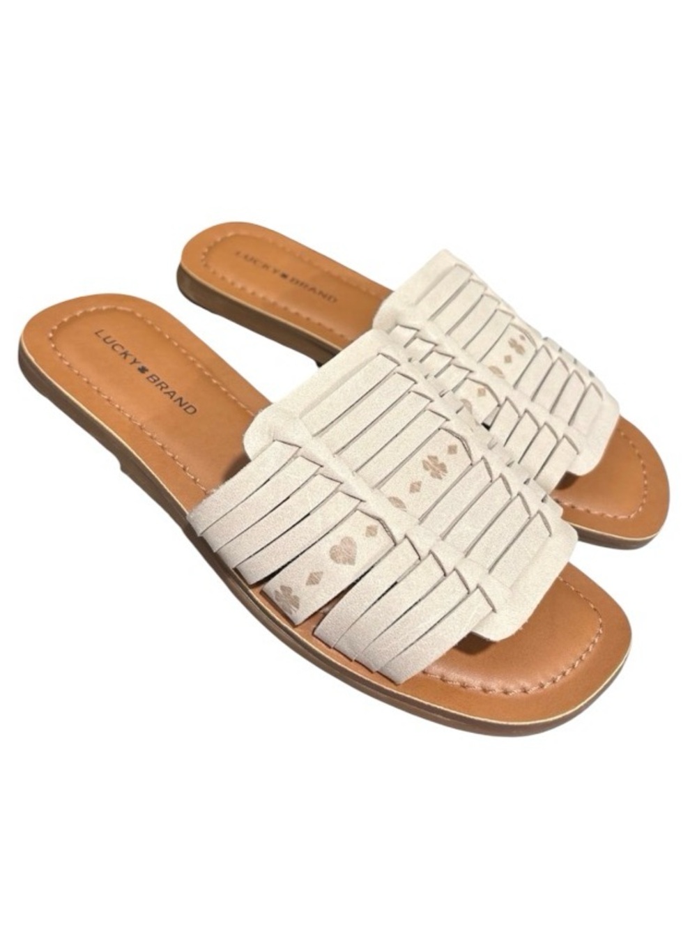 Lucky Brand Leather Slip -On Hurache Square Toe Sandals NEW